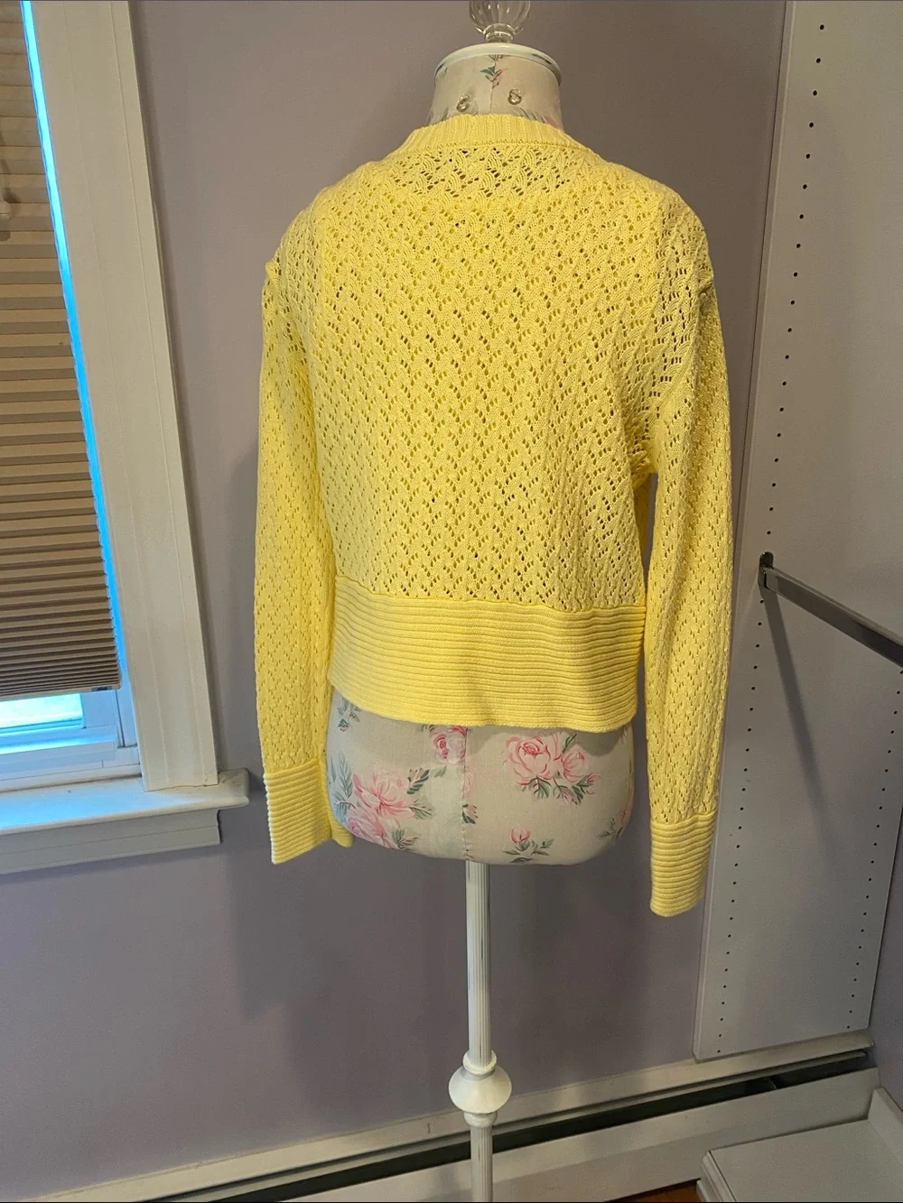 Z Supply Pale Yellow Open-Knit Cropped Cardigan and shell set